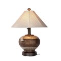 Brilliantbulb Phoenix Bronze Outdoor Table Lamp 27916 with Silver Linen Sunbrella Shade BR2632134